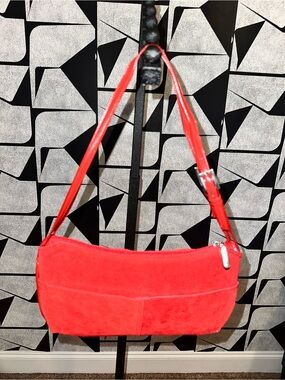 Red Suede Shoulder Bag - Women's Fashion Handbag